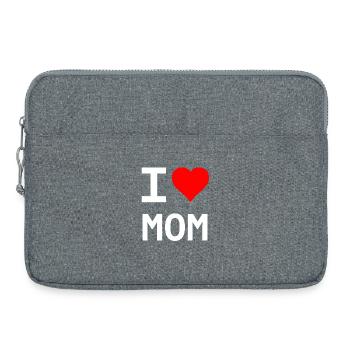 I Love Mom – Herz für Mama - Laptoptasche 15" - Grau meliert - Vorne