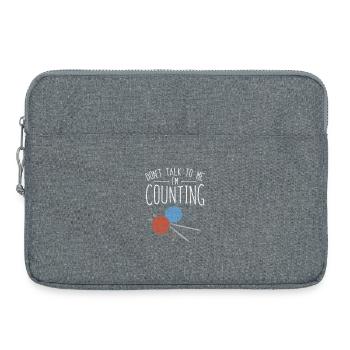 Häkeln Wolle Häkelnadel Handarbeit Geschenk - Laptoptasche 15" - Grau meliert - Vorne