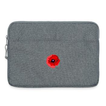 Kunstvolle Mohnblume auf Leinwand - Laptoptasche 15" - Grau meliert - Vorne
