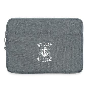 Boating Captain Gift - Laptop bag 15" - heather grey - Front