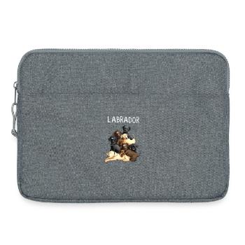 Lustiger Labrador Hundehaufen I Retriever Hunde - Laptoptasche 15" - Grau meliert - Vorne