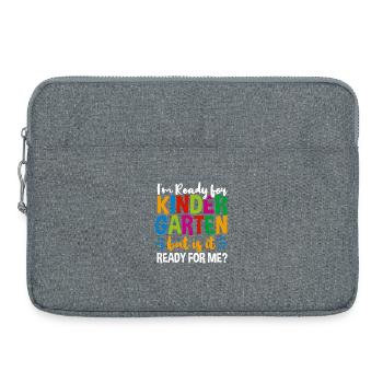 École maternelle - Sacoche pour ordinateur portable 15 pouces - gris chiné - Devant