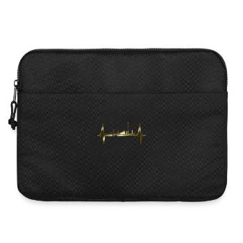 Hambourg Skyline battement de coeur Hamburger Port Or - Sacoche pour ordinateur portable 15 pouces - noir - Devant