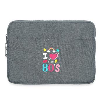 80er Jahre Achtziger Party Musik - Laptoptasche 15" - Grau meliert - Vorne