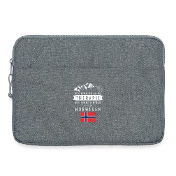 Ich brauche keine Therapie Norwegen Spruch - Laptoptasche 15" - Grau meliert - Vorne
