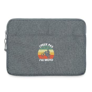 J'PEUX PAS J'AI MOTO - Sacoche pour ordinateur portable 15 pouces - gris chiné - Devant