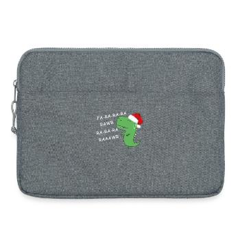dinosaure noël - Sacoche pour ordinateur portable 15 pouces - gris chiné - Devant
