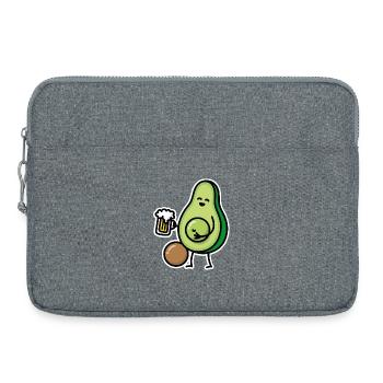 Cadeau drôle de buveur de bière drôle de ventre de bière d'avocat - Sacoche pour ordinateur portable 15 pouces - gris chiné - Devant