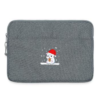 Hamster Weihnachten Süß Keks Schnee Geschenk Niedl - Laptoptasche 15" - Grau meliert - Vorne