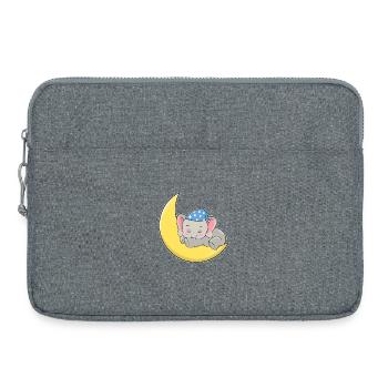 Lune éléphant - Sacoche pour ordinateur portable 15 pouces - gris chiné - Devant