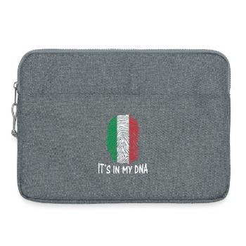 drapeau de l'Italie empreinte digitale ADN drapeau de l'Italie - Sacoche pour ordinateur portable 15 pouces - gris chiné - Devant