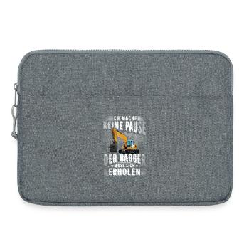 Ich Mache Keine Pause Der Bagger Muss Sich Erholen - Laptoptasche 15" - Grau meliert - Vorne