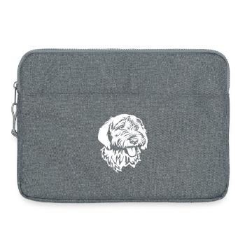 Basset Fauve de Bretagne head "Black Edition" - Laptop bag 15" - heather grey - Front