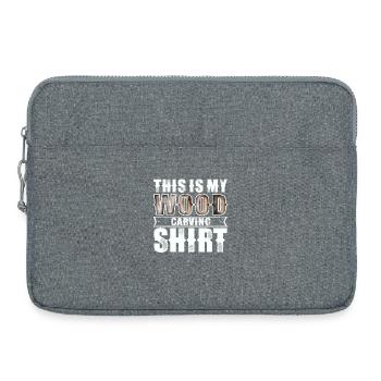 Holzschnitzen - Laptoptasche 15" - Grau meliert - Vorne
