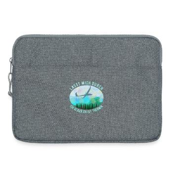 Modell Segelflugzeug Landschaft Retro Blau - Laptoptasche 15" - Grau meliert - Vorne