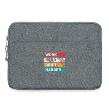 Work Hard Drift Driften Auto Tuning Drifter - Sacoche pour ordinateur portable 15 pouces - gris chiné - Devant