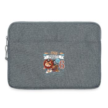 6 ans d’anniversaire d’enfant Lion Pirate - Sacoche pour ordinateur portable 15 pouces - gris chiné - Devant