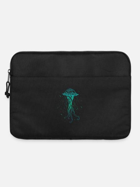 Qualle Meerestier Psychedelische Kunst Geschenk - Laptoptasche 15" - Schwarz