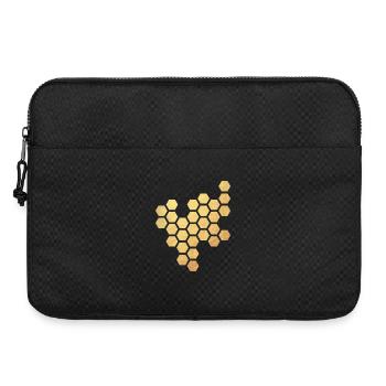 Nid d’abeille or miel motif hexagone abeille apiculteur - Sacoche pour ordinateur portable 15 pouces - noir - Devant