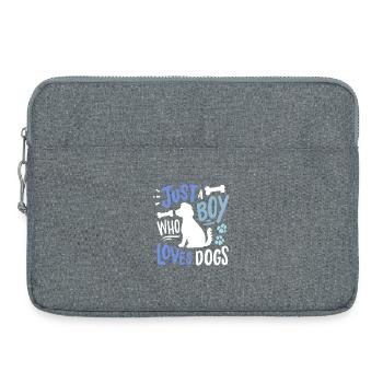Chien Amoureux des chiens - Sacoche pour ordinateur portable 15 pouces - gris chiné - Devant