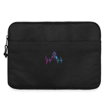 Chevaux battement de coeur cheval équitation cavalière - Sacoche pour ordinateur portable 15 pouces - noir - Devant