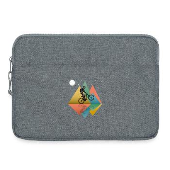 Mountain Biking Retro - Laptop bag 15" - heather grey - Front