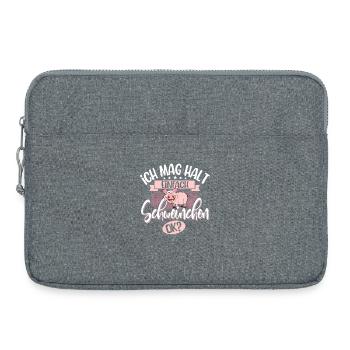 Schwein Schweinchen Hausschwein - Laptoptasche 15" - Grau meliert - Vorne