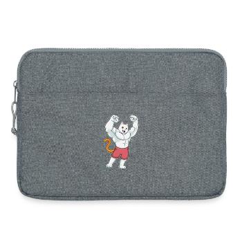 Sport de culturisme Culturiste Chat - Sacoche pour ordinateur portable 15 pouces - gris chiné - Devant