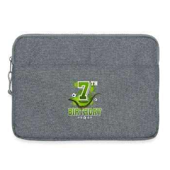 7e anniversaire de football enfants - Sacoche pour ordinateur portable 15 pouces - gris chiné - Devant