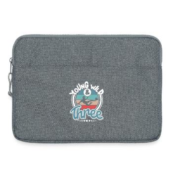 Football 3 years children's birthday party - Laptop bag 15" - heather grey - Front