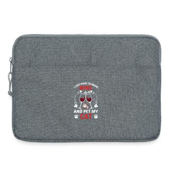 Lustiges Katzenzitat für Katzenliebhaber Streicheln Meine Katze - Laptoptasche 15" - Grau meliert - Vorne