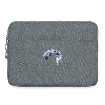 Wolf heult Mond an - Wolfs Silhouette - Laptoptasche 15" - Grau meliert - Vorne