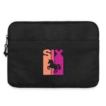 Licorne 6ème Anniversaire Fille 6 ans - Sacoche pour ordinateur portable 15 pouces - noir - Devant