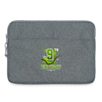 9th birthday Football 9 years - Laptop bag 15" - heather grey - Front