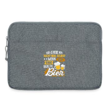 Lustiger Bier Spruch - Laptoptasche 15" - Grau meliert - Vorne
