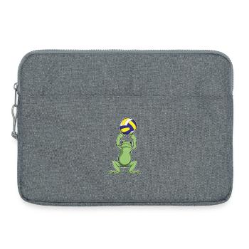 Frog Volleyball Player Volleyball - Laptop bag 15" - heather grey - Front