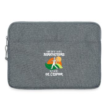 Tant qu'il y a des Agriculteurs il y a de l'Espoir - Sacoche pour ordinateur portable 15 pouces - gris chiné - Devant