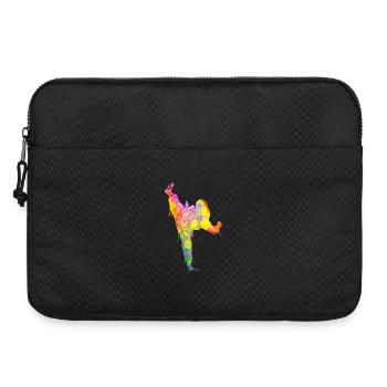 Tae Kwon Do Karate Colorful Silhouette for Girls - Laptop bag 15" - black - Front
