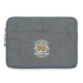 60. Geburtstag - Laptoptasche 15" - Grau meliert - Vorne