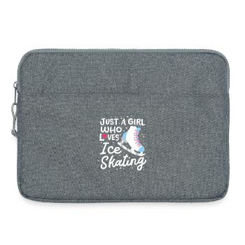 Schlittschuhlaufen Schlittschuhläufer Eiskunstläuf - Laptoptasche 15" - Grau meliert - Vorne