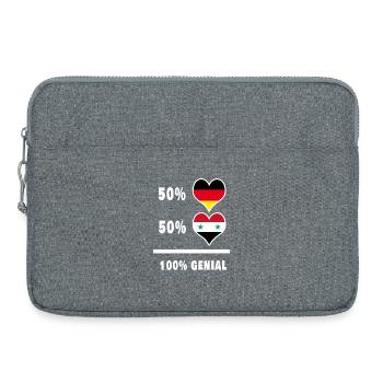 Deutschland und Syrien 100% Genial / Geschenk - Laptoptasche 15" - Grau meliert - Vorne