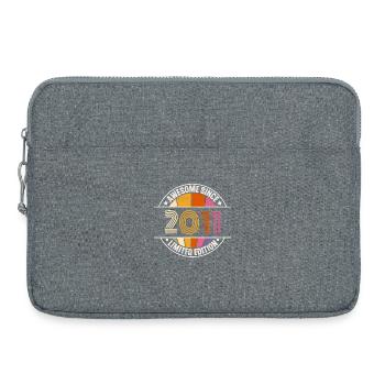 2011 Geburtsjahr Jahrgang Geburtstag Baujahr - Laptoptasche 15" - Grau meliert - Vorne