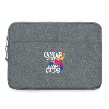 Sensibilisation au cancer Le cancer aspire toutes les couleurs - Sacoche pour ordinateur portable 15 pouces - gris chiné - Devant