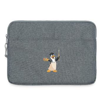 Peinture au pinceau peintre de manchots - Sacoche pour ordinateur portable 15 pouces - gris chiné - Devant