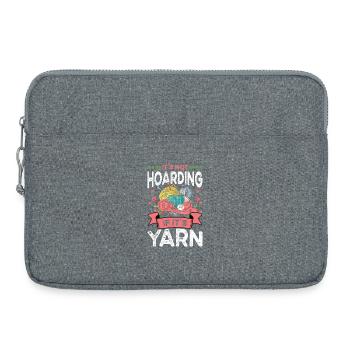 Stricken Wolle Garn Wollvorrat Häkeln - Laptoptasche 15" - Grau meliert - Vorne