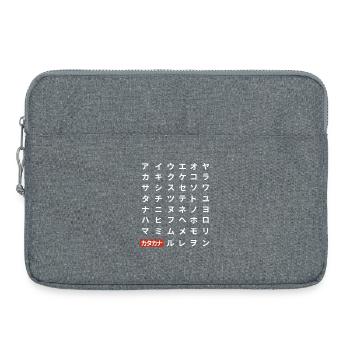 Katakana (dark) - Laptop bag 15" - heather grey - Front