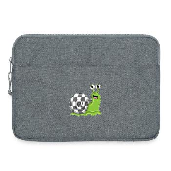 Schnecke Schachbrett Schach Brettspiel - Laptoptasche 15" - Grau meliert - Vorne