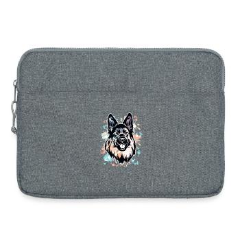German Shepherd - Laptop bag 15" - heather grey - Front
