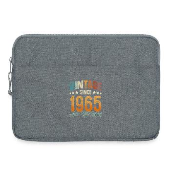 1965 Année de naissance Anniversaire Année de construction Millésime - Sacoche pour ordinateur portable 15 pouces - gris chiné - Devant
