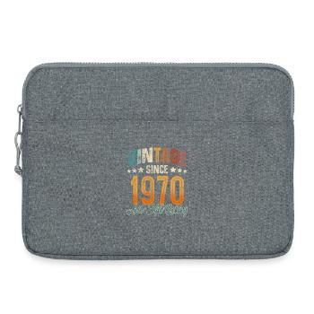 1970 Year of birth Birthday Year of construction Vintage - Laptop bag 15" - heather grey - Front